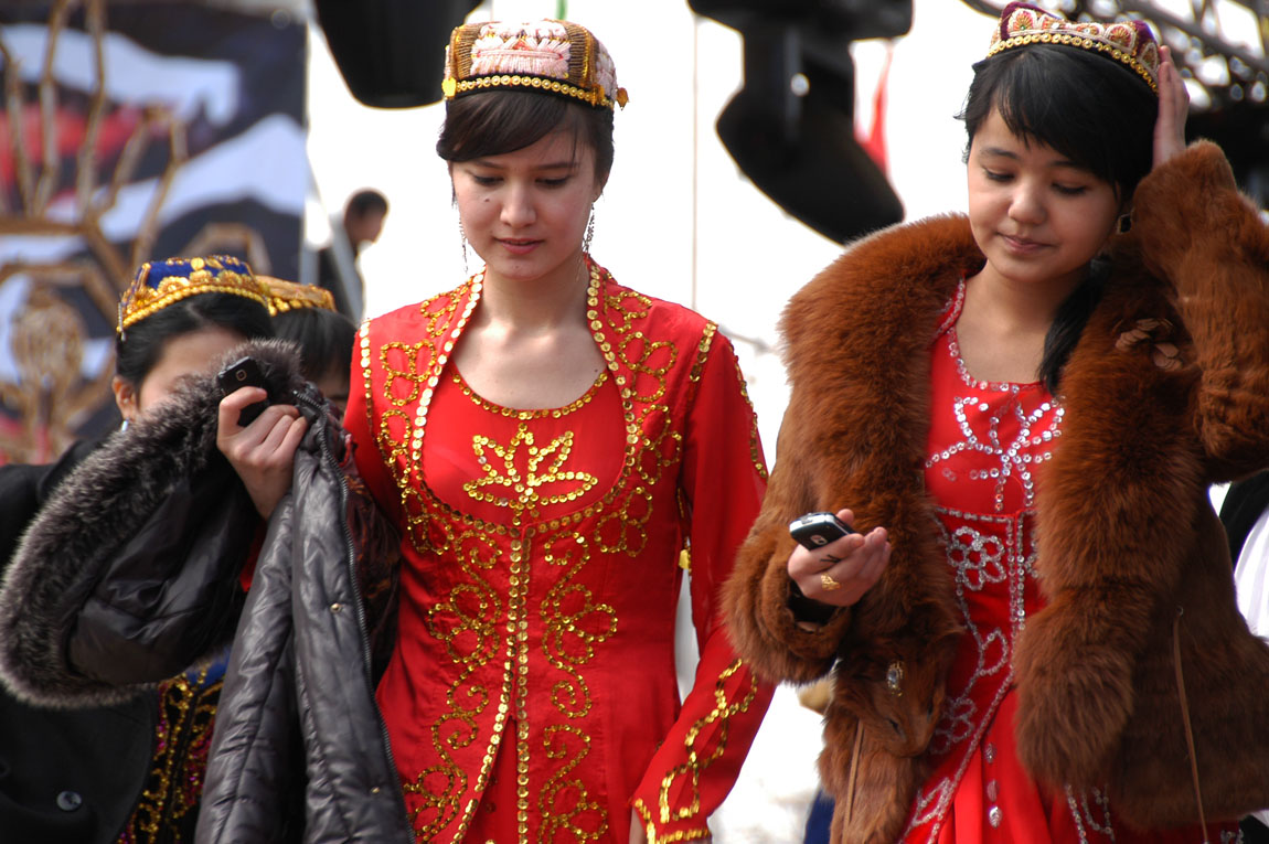 Women with a Kyrgyz costume